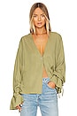 view 1 of 8 Tie Sleeve Blouse in Olive Green
