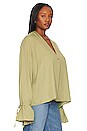 view 4 of 8 Tie Sleeve Blouse in Olive Green