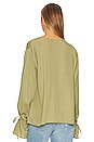 view 5 of 8 Tie Sleeve Blouse in Olive Green