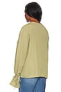 view 6 of 8 Tie Sleeve Blouse in Olive Green