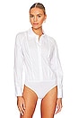 view 2 of 5 Lena Button Up Bodysuit in White