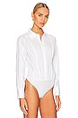 view 3 of 5 Lena Button Up Bodysuit in White