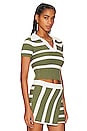 view 2 of 4 Drea Striped Knit Top in Green & Ivory