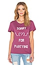 view 1 of 3 Sorry For Partying Schiffer Tee in Cabernet