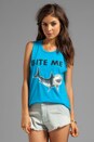 view 1 of 3 Bite Me Muscle Tee in Pool Blue