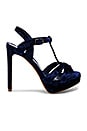 view 1 of 5 Velvet T-Strap Heel in Blue
