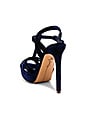 view 3 of 5 Velvet T-Strap Heel in Blue