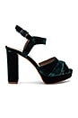 view 1 of 5 Velvet Cross Front Platform in Green