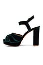 view 5 of 5 Velvet Cross Front Platform in Green