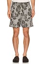 view 1 of 4 Charlie Poppy All Over Print Shorts in Olive Night