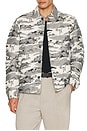 view 3 of 4 Jaiden Ruins Jacquard Overshirt in White & Black