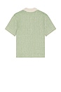 view 2 of 5 Easton Knitted Short Sleeve Shirt in Ivory & Vintage Green