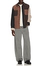 view 4 of 4 Wool Colourblock Overshirt in Mole Brown