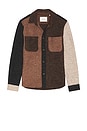 view 5 of 4 Wool Colourblock Overshirt in Mole Brown