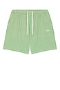 view 4 of 5 Stripe Seersucker Swim Shorts in Artichoke Green