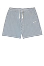 view 4 of 5 Stripe Seersucker Swim Shorts in Dark Denim Blue