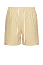 view 1 of 4 Stan Stripe Seersucker Swim Shorts in Mustard Yellow & Light Ivory