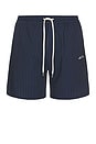 view 1 of 6 Stan Stripe Seersucker Swim Shorts in Dark Navy
