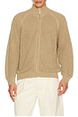 view 1 of 4 Open Knit Zip Up Cardigan in Beige