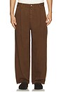 view 1 of 5 One Tuck Wide Denim Pant in Brown