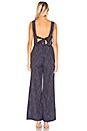 view 3 of 4 Torri Square Neck Jumpsuit in Navy & White
