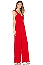 view 2 of 3 Poinsettia Ruffle Front Jumpsuit in Red