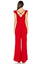 view 3 of 3 Poinsettia Ruffle Front Jumpsuit in Red