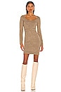 view 2 of 3 Megan Wrap Mini Dress in Mocha