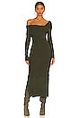 view 4 of 4 Sylvie Midi Sweater Dress in Olive Green
