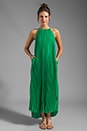 view 2 of 5 Pleated Maxi Dress in India Green