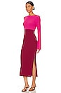 view 3 of 4 Frankie Dress in Pink & Burgundy