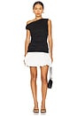 view 1 of 4 Wesley Mix Media Mini Dress in Black & Cream