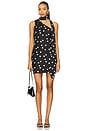 view 1 of 4 Gloss Scarf Mini Dress in Black & White Polka Dot