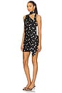 view 3 of 4 Gloss Scarf Mini Dress in Black & White Polka Dot