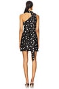 view 4 of 4 Gloss Scarf Mini Dress in Black & White Polka Dot