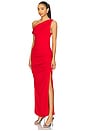 view 3 of 4 Erina Asymmetrical Maxi Dress in Red