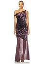 view 1 of 3 Taron Mix-media Maxi Dress in Aubergine