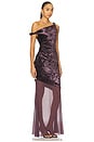 view 2 of 3 Taron Mix-media Maxi Dress in Aubergine