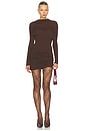 view 1 of 3 Lior Draped Mini Dress in Brown