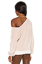 view 3 of 4 Favorite Off the Shoulder Sweater in Ivory &Taupe in Ivory & Taupe