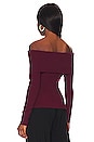 view 3 of 4 Lyla Off Shoulder Sweater in Burgundy