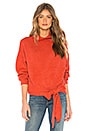 view 1 of 4 Oriana Tied Sweater in Tangerine