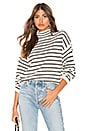 view 1 of 4 Striped Sweater in Ivory & Black