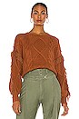 view 1 of 4 Jasper Fringe Sweater in Amber Brown