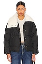 view 1 of 5 Sage Faux Fur Puffer Jacket in Black