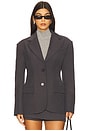 view 1 of 5 Ida Hourglass Blazer in Charcoal Grey
