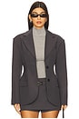 view 2 of 5 Ida Hourglass Blazer in Charcoal Grey