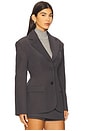 view 3 of 5 Ida Hourglass Blazer in Charcoal Grey