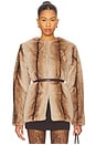view 1 of 5 The City Faux Fur Jacket in Brown Multi