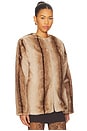 view 3 of 5 The City Faux Fur Jacket in Brown Multi